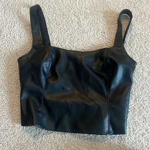 abercrombie and fitch leather top size small never worn great condition